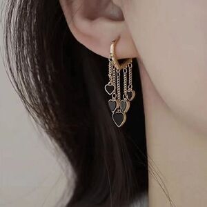 Heart drop hoop earrings N290